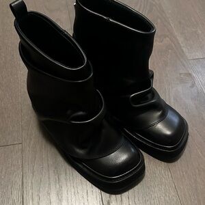 The Attico MINI ROBIN Black Combat Boots